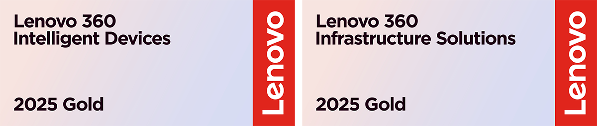 Lenovo 360 - Infrastructure Solutions 2025 Gold Emblem und Lenovo 360 - Intelligent Devices 2025 Gold Emblem